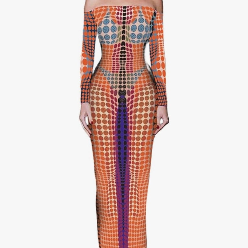 Sexy off shoulder long sleeve bodycon dress